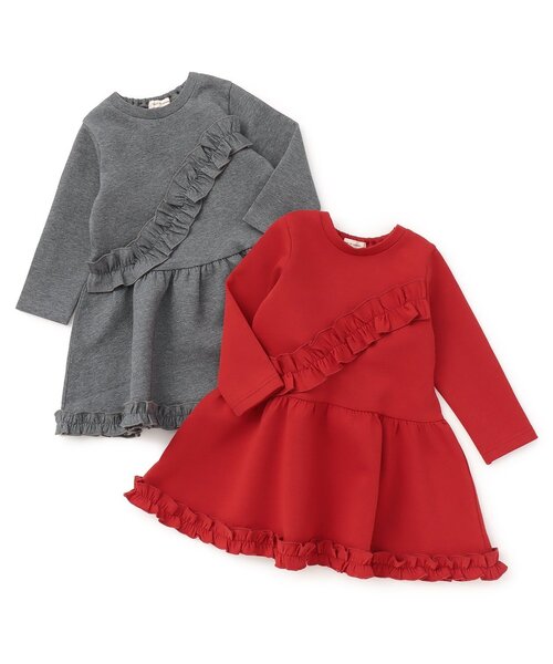 sense of wonder（センスオブワンダー）の「ダンボールフリルワンピース（ワンピース・キッズ・レッド/チャコール・80ｃｍ/100cm/110cm/120cm/90cm）」の8枚目の写真