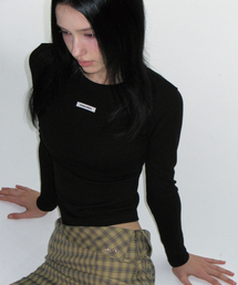 CRANK | クルーネックベーシックロングスリーブトップ_ブラック(Tシャツ/カットソー)