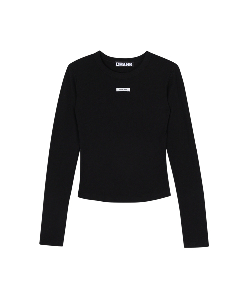 CRANK(クランク)の「クルーネックベーシックロングスリーブトップ_ブラック(Tシャツ/カットソー・レディース・その他・FREE)」の2枚目の写真