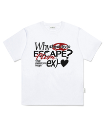 ESCAPEFROM（エスケープフロム）の「ex red heart print overfit short sleeve t-shirt white（Tシャツ/カットソー）」