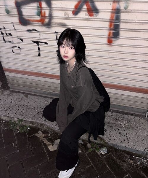 GAKKAI UNIONS（ガッカイユニオンズ）の「ツーポイントピグメントロングスリーブカーキモカ（Tシャツ/カットソー・レディース・その他・X-LARGE/SMALL/MEDIUM/LARGE）」の7枚目の写真