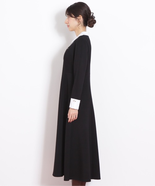 JILL by JILL STUART（ジルバイジルスチュアート）の「◇ポロ衿カットソーフレアワンピース（ワンピース・レディース・グレー/ブラック/ピンク・FREE）」の4枚目の写真