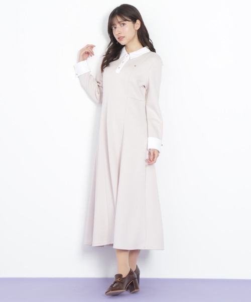 JILL by JILL STUART（ジルバイジルスチュアート）の「◇ポロ衿カットソーフレアワンピース（ワンピース・レディース・グレー/ブラック/ピンク・FREE）」の12枚目の写真