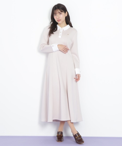 JILL by JILL STUART（ジルバイジルスチュアート）の「◇ポロ衿カットソーフレアワンピース（ワンピース・レディース・グレー/ブラック/ピンク・FREE）」の13枚目の写真