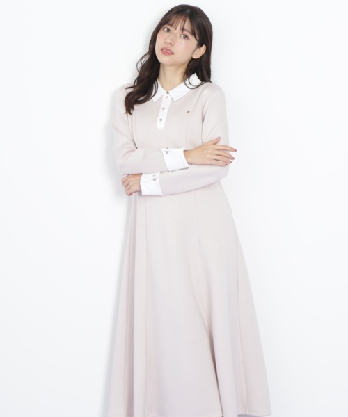 JILL by JILL STUART（ジルバイジルスチュアート）の「◇ポロ衿カットソーフレアワンピース（ワンピース・レディース・グレー/ブラック/ピンク・FREE）」の14枚目の写真