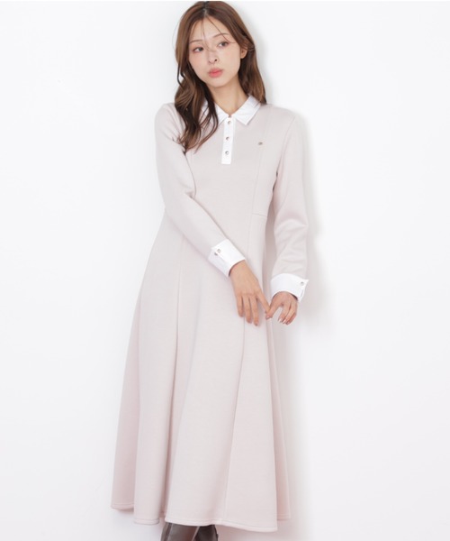 ◇ポロ衿カットソーフレアワンピース（ワンピース）｜JILL by JILL