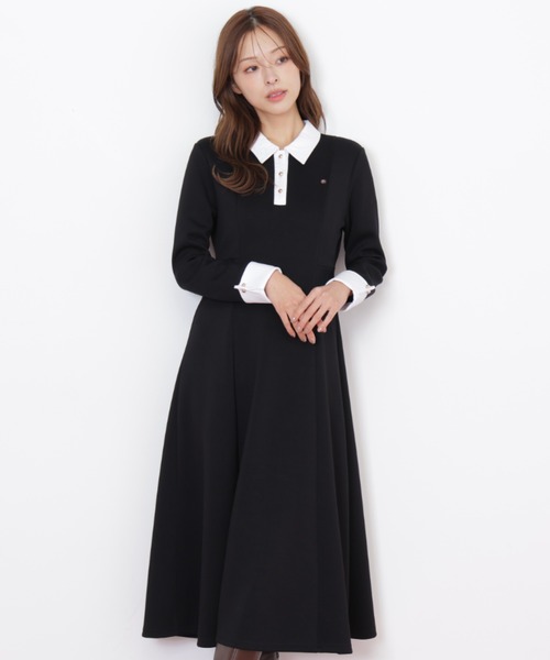 JILL by JILL STUART（ジルバイジルスチュアート）の「◇ポロ衿カットソーフレアワンピース（ワンピース・レディース・グレー/ブラック/ピンク・FREE）」の16枚目の写真