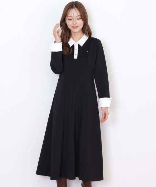 JILL by JILL STUART（ジルバイジルスチュアート）の「◇ポロ衿カットソーフレアワンピース（ワンピース・レディース・グレー/ブラック/ピンク・FREE）」の18枚目の写真