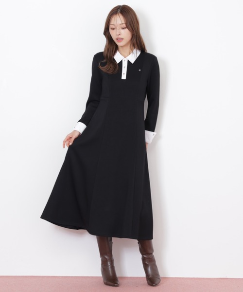 JILL by JILL STUART（ジルバイジルスチュアート）の「◇ポロ衿カットソーフレアワンピース（ワンピース・レディース・グレー/ブラック/ピンク・FREE）」の22枚目の写真