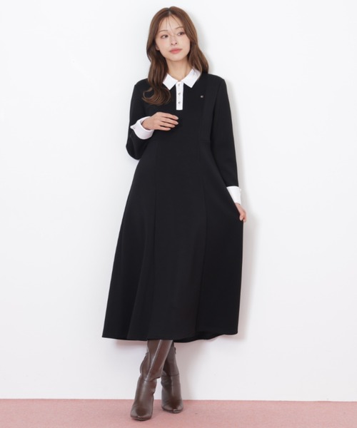 JILL by JILL STUART（ジルバイジルスチュアート）の「◇ポロ衿カットソーフレアワンピース（ワンピース・レディース・グレー/ブラック/ピンク・FREE）」の21枚目の写真