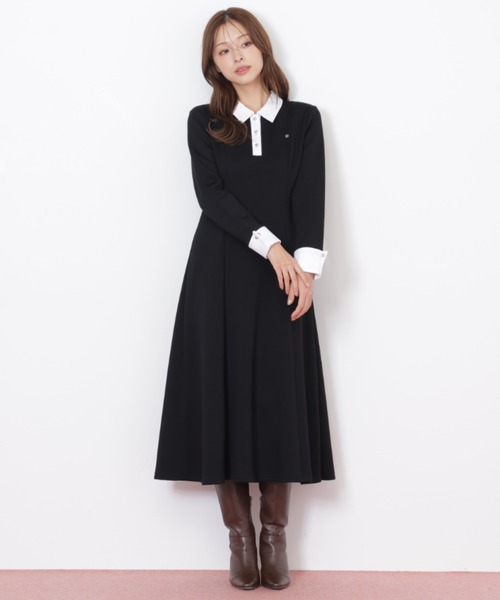 JILL by JILL STUART（ジルバイジルスチュアート）の「◇ポロ衿カットソーフレアワンピース（ワンピース・レディース・グレー/ブラック/ピンク・FREE）」の20枚目の写真