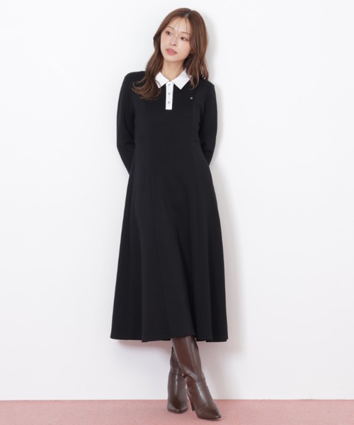 JILL by JILL STUART（ジルバイジルスチュアート）の「◇ポロ衿カットソーフレアワンピース（ワンピース・レディース・グレー/ブラック/ピンク・FREE）」の19枚目の写真