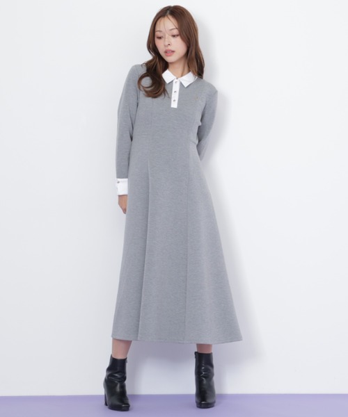 ◇ポロ衿カットソーフレアワンピース（ワンピース）｜JILL by JILL