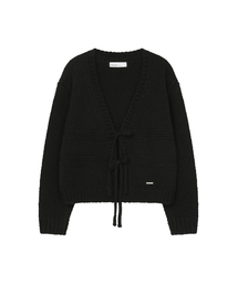 Bow over cardigan BLACK