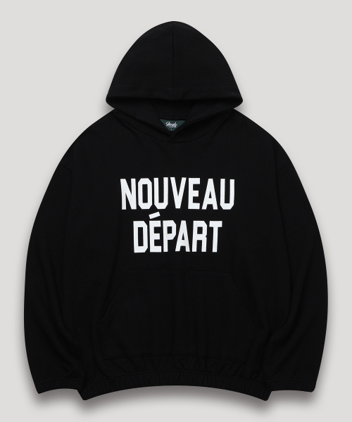 NODU（ノードユー）の「ヌーボーレタリングロゴフードTシャツ[ブラック]（パーカー・メンズ・その他・MEDIUM/LARGE）」の7枚目の写真