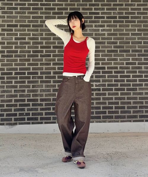 TOFFEE(トフィー)の「クラシックロー デニムパンツ (ブラウン)(デニムパンツ・メンズ・その他・SMALL/MEDIUM/LARGE/X-LARGE)」の9枚目の写真