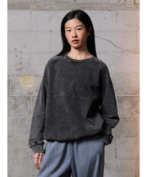 Verdnt（バーダント）の「Knit Denim Washed Sweatshirt [Black]（スウェット）」
