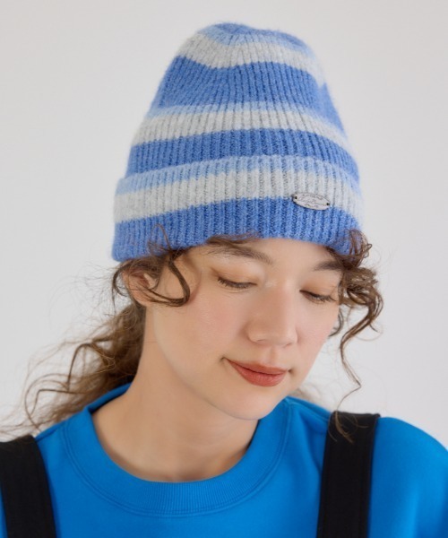 セール】ボーダーモヘアニットビーニー（ニットキャップ/ビーニー