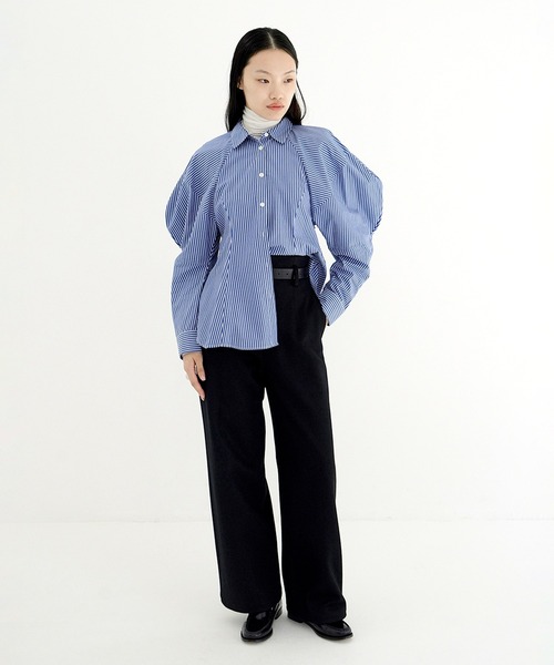 CLANE(クラネ)の「HIGH WAIST WIDE PANTS(その他パンツ・レディース・グレー/アイボリー/ブラック・0/1/2)」の13枚目の写真