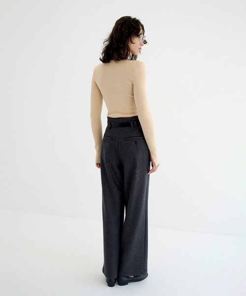 CLANE(クラネ)の「HIGH WAIST WIDE PANTS(その他パンツ・レディース・グレー/アイボリー/ブラック・0/1/2)」の22枚目の写真