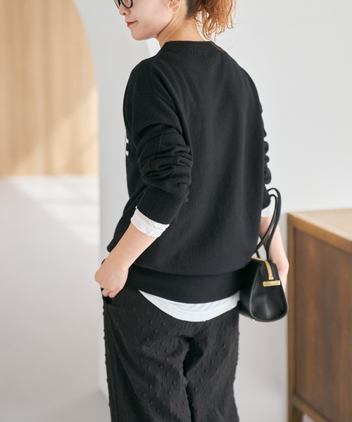 Spick & Span(スピックアンドスパン)の「《WEB限定 / 追加》ESSENCEロゴニット(ニット/セーター・レディース・ブラック/ブラウン/グレー・FREE)」の9枚目の写真