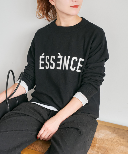 Spick & Span(スピックアンドスパン)の「《WEB限定 / 追加》ESSENCEロゴニット(ニット/セーター・レディース・ブラック/ブラウン/グレー・FREE)」の11枚目の写真
