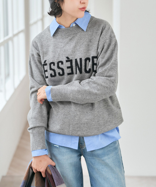 Spick & Span(スピックアンドスパン)の「《WEB限定 / 追加》ESSENCEロゴニット(ニット/セーター・レディース・ブラック/ブラウン/グレー・FREE)」の22枚目の写真