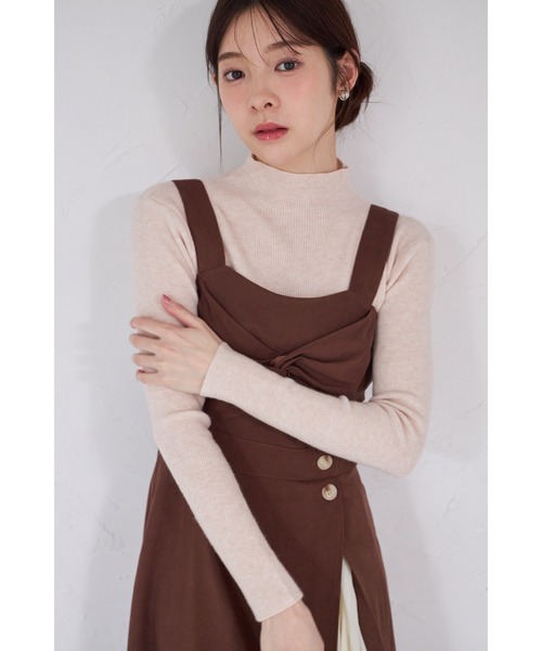 tocco closet（トッコ　クローゼット）の「【ZOZO限定】プチハイネックベーシックリブニットトップス（ニット/セーター・レディース・グレー/アイボリー/ブラック/ベージュ・M）」の11枚目の写真
