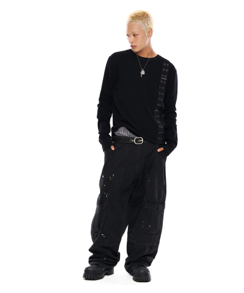 AAKAM(アーカム)の「Side Eyelet Long Sleeve (Black)(Tシャツ/カットソー・レディース・その他・1/2)」の7枚目の写真