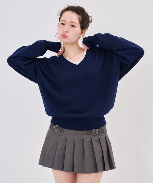 TINA:JOJUN(ティーナジョジュン)の「ベルト付き プリーツ ミニスカート TINA:JOJUN(スカート・レディース・ネイビー/ベージュ/ブラウン系その他・S/M)」の13枚目の写真