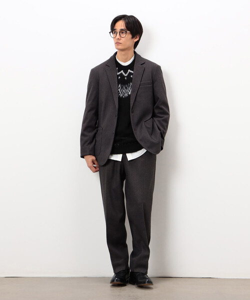COMME CA ISM(コムサイズム)の「フェアアイル柄 シャギーニット(ニット/セーター・メンズ・ホワイト/ブラック・MEDIUM/LARGE)」の7枚目の写真