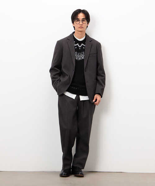 COMME CA ISM(コムサイズム)の「フェアアイル柄 シャギーニット(ニット/セーター・メンズ・ホワイト/ブラック・MEDIUM/LARGE)」の8枚目の写真