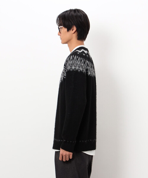 COMME CA ISM(コムサイズム)の「フェアアイル柄 シャギーニット(ニット/セーター・メンズ・ホワイト/ブラック・MEDIUM/LARGE)」の14枚目の写真