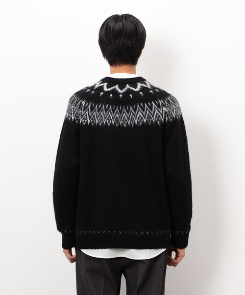 COMME CA ISM(コムサイズム)の「フェアアイル柄 シャギーニット(ニット/セーター・メンズ・ホワイト/ブラック・MEDIUM/LARGE)」の15枚目の写真