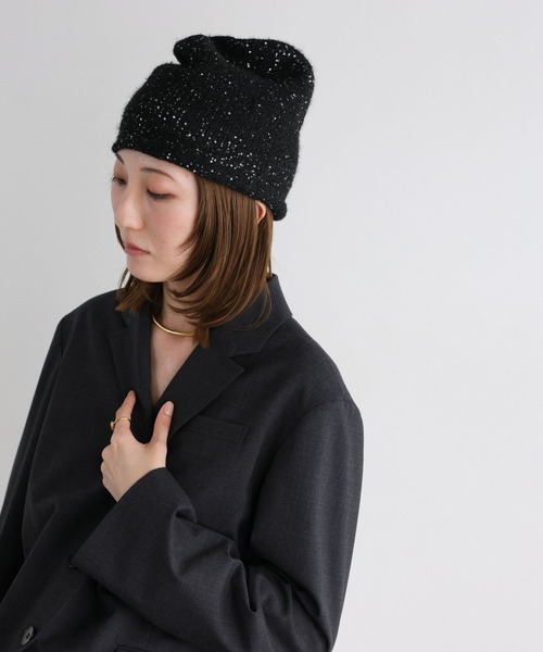 PROVOKE (プロヴォーク)の「【provoke】ラメニットキャップ(ニットキャップ/ビーニー・レディース・ブラウン/ブラック・フリー)」の6枚目の写真