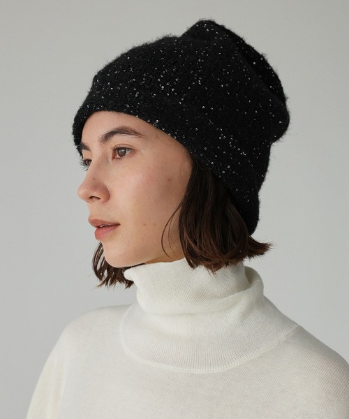 PROVOKE (プロヴォーク)の「【provoke】ラメニットキャップ(ニットキャップ/ビーニー・レディース・ブラウン/ブラック・フリー)」の4枚目の写真
