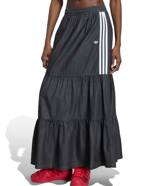 adidas(アディダス)の「adidas SUMMER GLOW DENIM SKIRT / アディダス サマーグロー デニムスカート(デニムスカート・レディース・ブラック・S/L/M)」の1枚目の写真