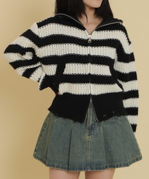 WOND/ダメージボーダーZIPニット