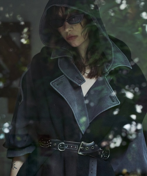 JOSE MOON（ジョゼムーン）の「HOODIE URALE TREMCH COAT/フーディウラルトレンチコート（トレンチコート・レディース・ブルー/ブラック・36/38）」の19枚目の写真