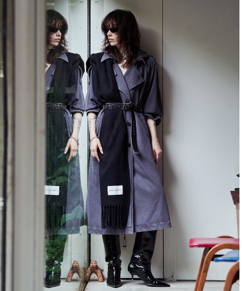 JOSE MOON（ジョゼムーン）の「HOODIE URALE TREMCH COAT/フーディウラルトレンチコート（トレンチコート・レディース・ブルー/ブラック・36/38）」の20枚目の写真