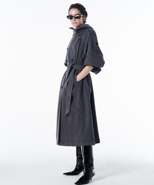 JOSE MOON（ジョゼムーン）の「HOODIE URALE TREMCH COAT/フーディウラルトレンチコート（トレンチコート・レディース・ブルー/ブラック・36/38）」の22枚目の写真