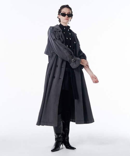 JOSE MOON（ジョゼムーン）の「HOODIE URALE TREMCH COAT/フーディウラルトレンチコート（トレンチコート・レディース・ブルー/ブラック・36/38）」の21枚目の写真
