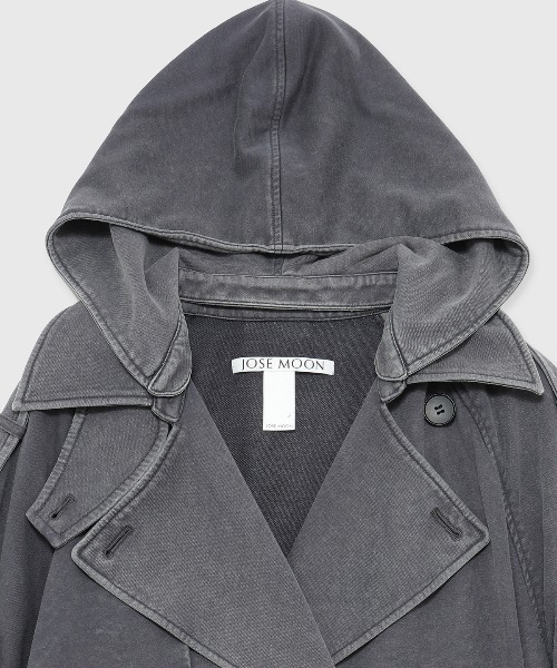 JOSE MOON（ジョゼムーン）の「HOODIE URALE TREMCH COAT/フーディウラルトレンチコート（トレンチコート・レディース・ブルー/ブラック・36/38）」の3枚目の写真