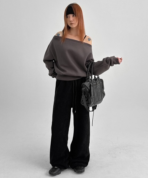 BLACKUP（ブラックアップ）の「[MADE] ベロア起毛2WAYバンディングパンツ（スウェットパンツ・レディース・ブラック/ブラウン・FREE）」の14枚目の写真