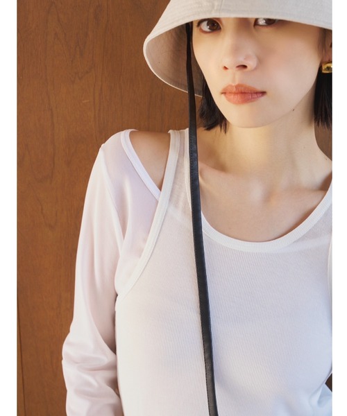 AIC.(エーアイシー)の「マルチウェイシアーアンサンブル(Tシャツ/カットソー・レディース・オフホワイト/ピンク/チャコールグレー・FREE)」の14枚目の写真