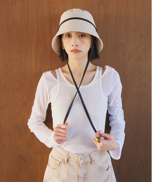 AIC.(エーアイシー)の「マルチウェイシアーアンサンブル(Tシャツ/カットソー・レディース・オフホワイト/ピンク/チャコールグレー・FREE)」の7枚目の写真