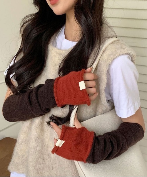セール】【 ammy. / エイミードット 】 バイカラー あったか アーム