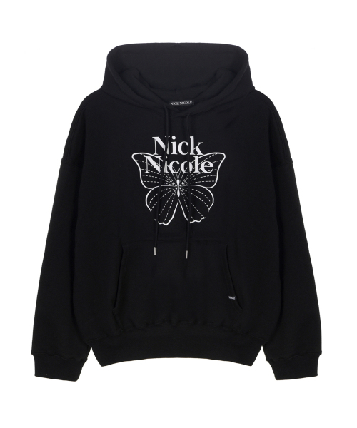 NICK&NICOLE(ニックアンドニコール)の「BUTTERFLY SIGNATURE HOODIE_BLACK WHITE(パーカー・レディース・その他・FREE)」の4枚目の写真