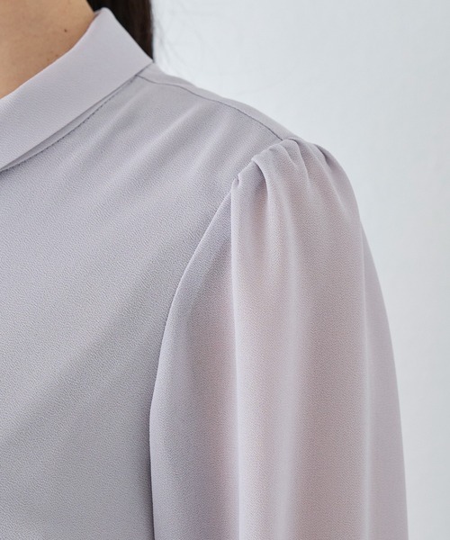 INCEDE（インシード）の「ボウタイ プリーツワンピース（ワンピース・レディース・ライトグレー/ネイビー・M/L/LL）」の9枚目の写真