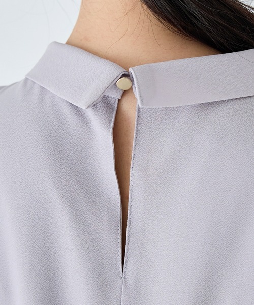 INCEDE（インシード）の「ボウタイ プリーツワンピース（ワンピース・レディース・ライトグレー/ネイビー・M/L/LL）」の11枚目の写真